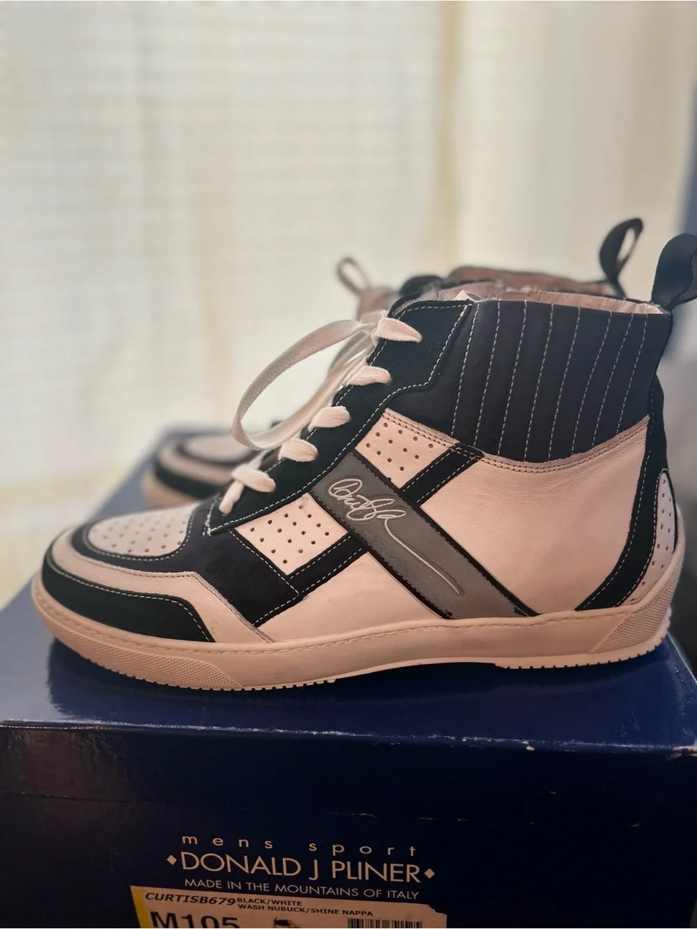 Donald J Pliner Mens Sport Boots Black/White